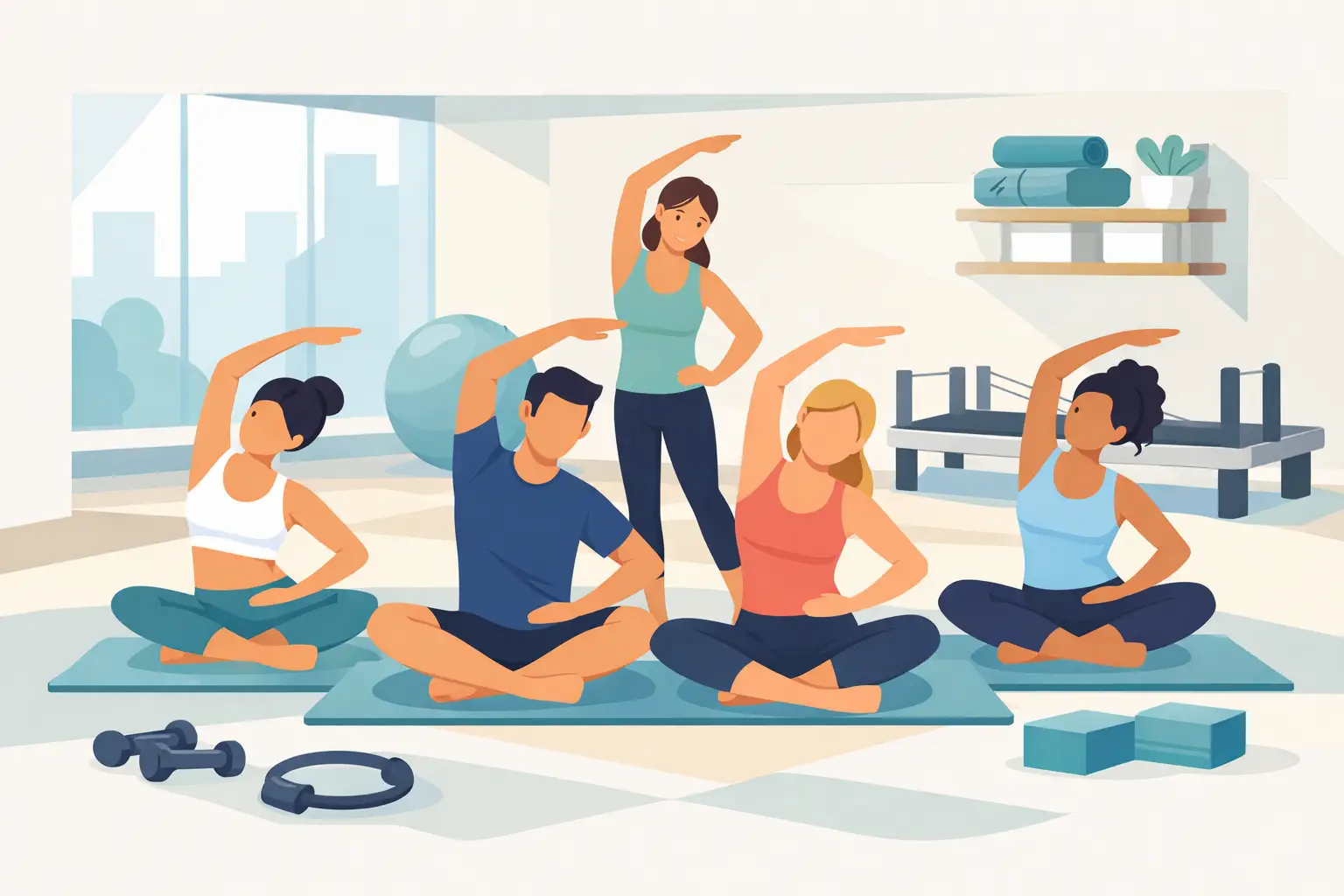 Guía de clases pilates en grupo