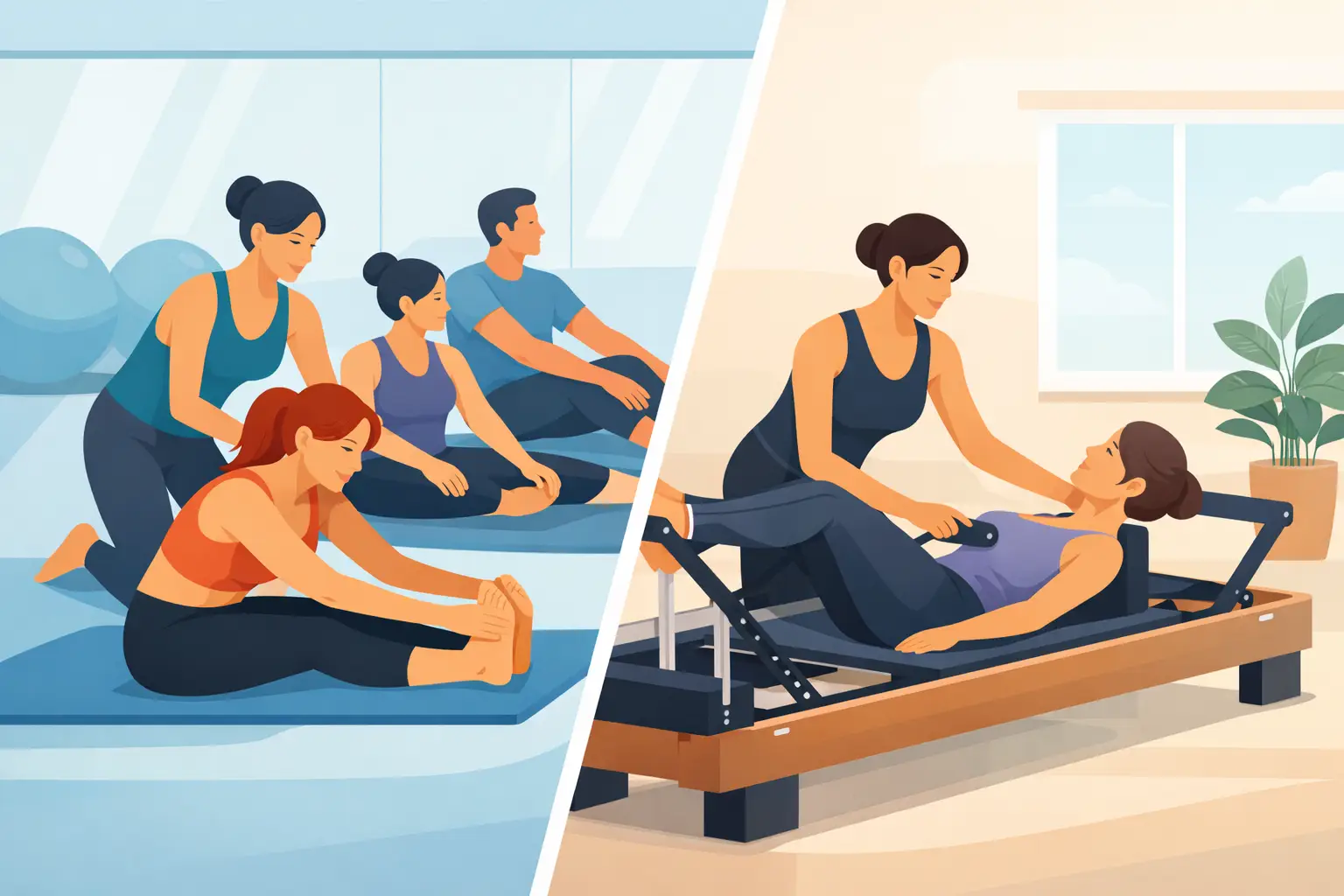 Clases grupales vs Pilates privado: ¿qué conviene?