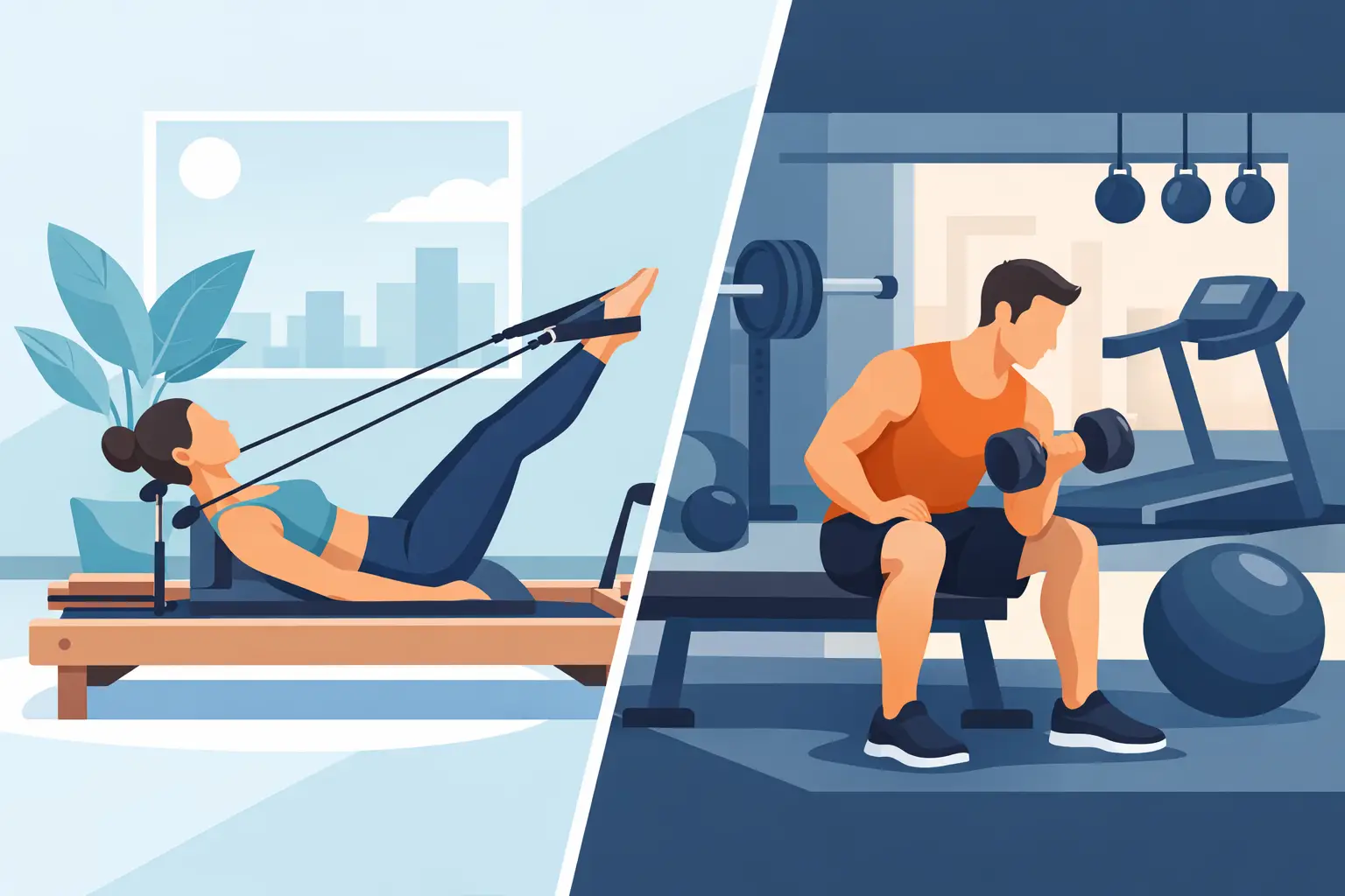 Pilates reformer vs gimnasio: cuál te conviene